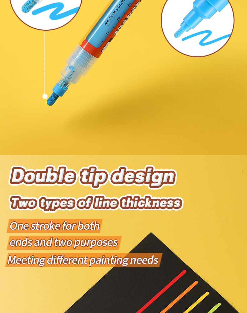  Double-headed Valve Acrylic Drawing Marker Set