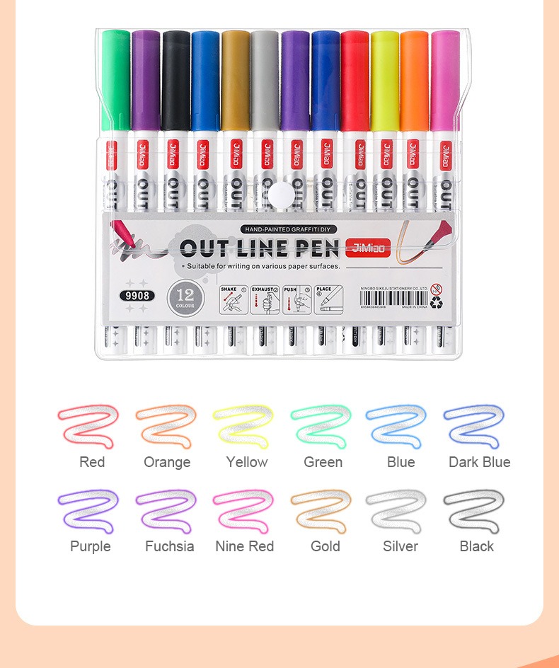 product information-Contour Drawing Coloring Markers Set