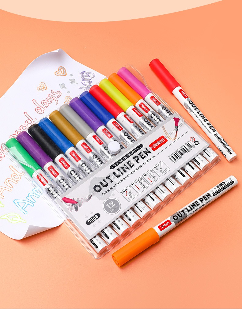 Contour Drawing Coloring Markers Set