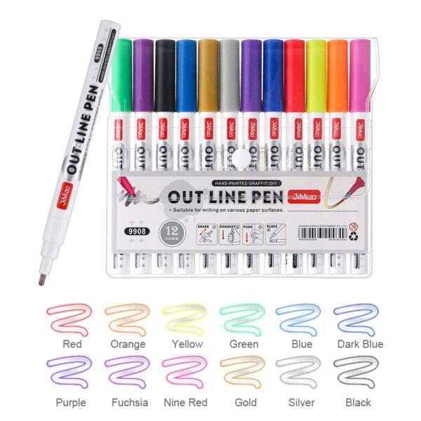 Contour Drawing Coloring Markers Set