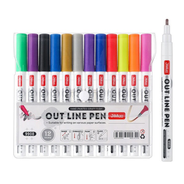 Contour Drawing Coloring Markers Set