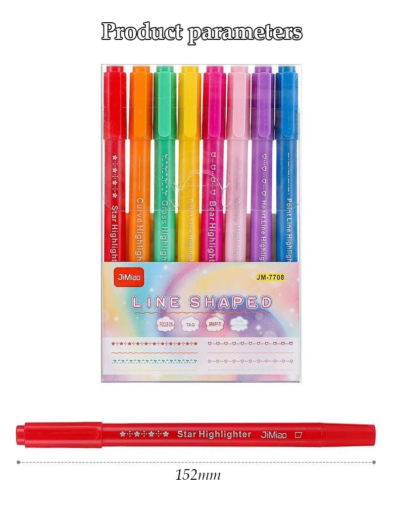 Product parameters-Curve Highlighter Drawing Markers Set