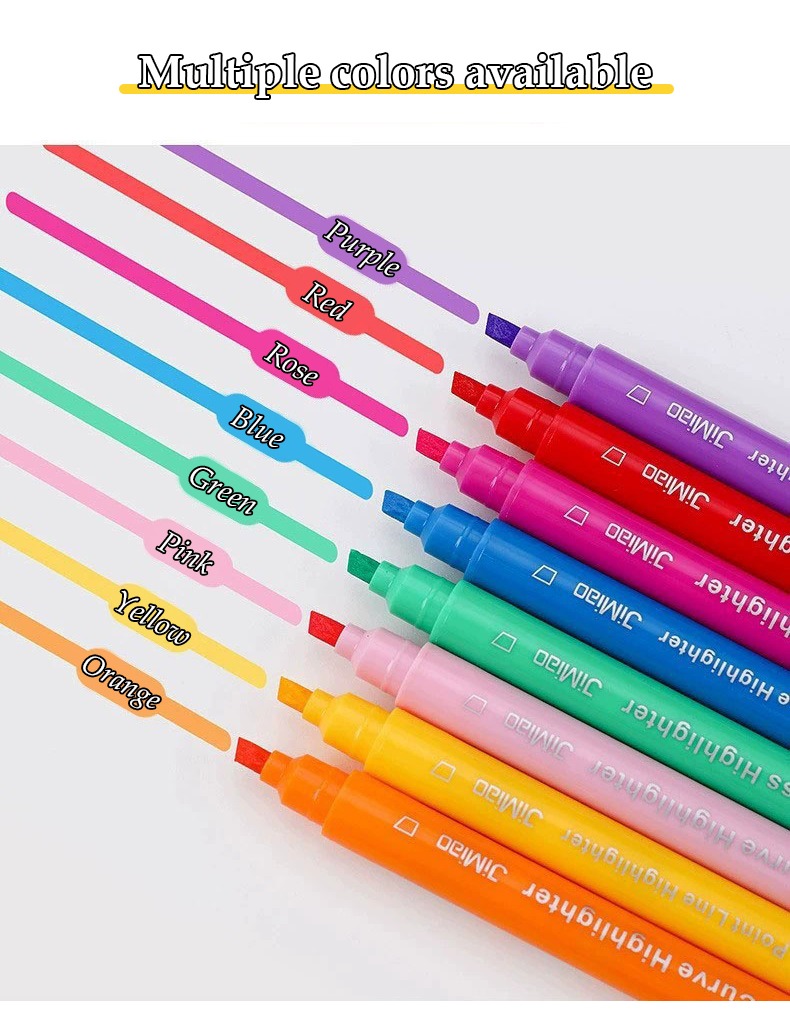 Multiple colors available-Curve Highlighter Drawing Markers Set