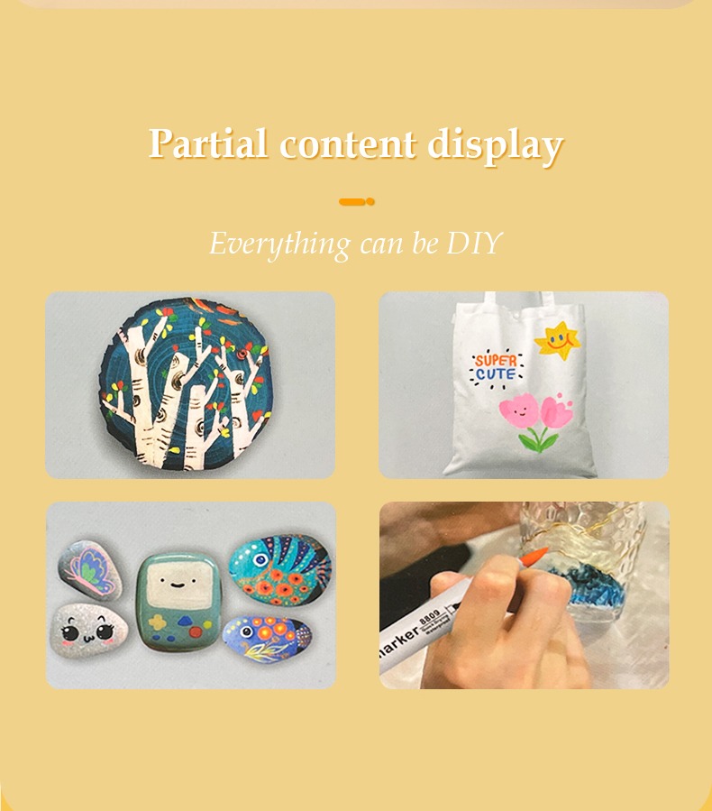 Partial Content Display-Colorful Acrylic Drawing Markers Set