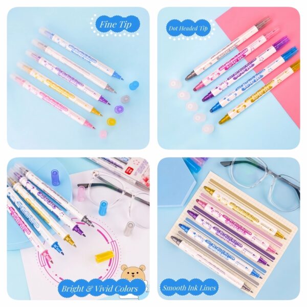 Colorful Metallic Drawing Markers Set