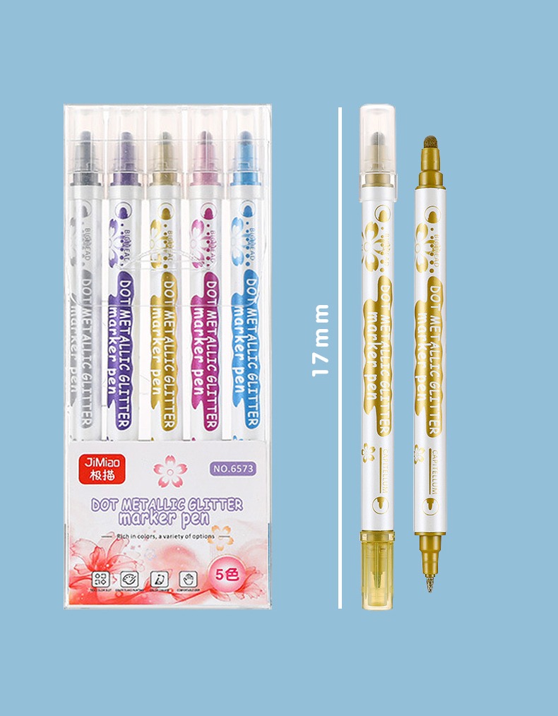 product size-Colorful Metallic Drawing Markers Set