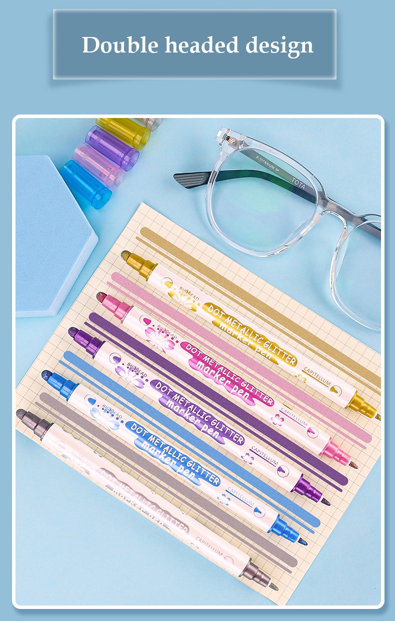 Colorful Metallic Drawing Markers Set