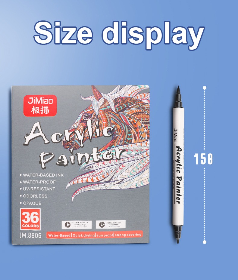 size display-Double-headed Acrylic Drawing Marker Pen