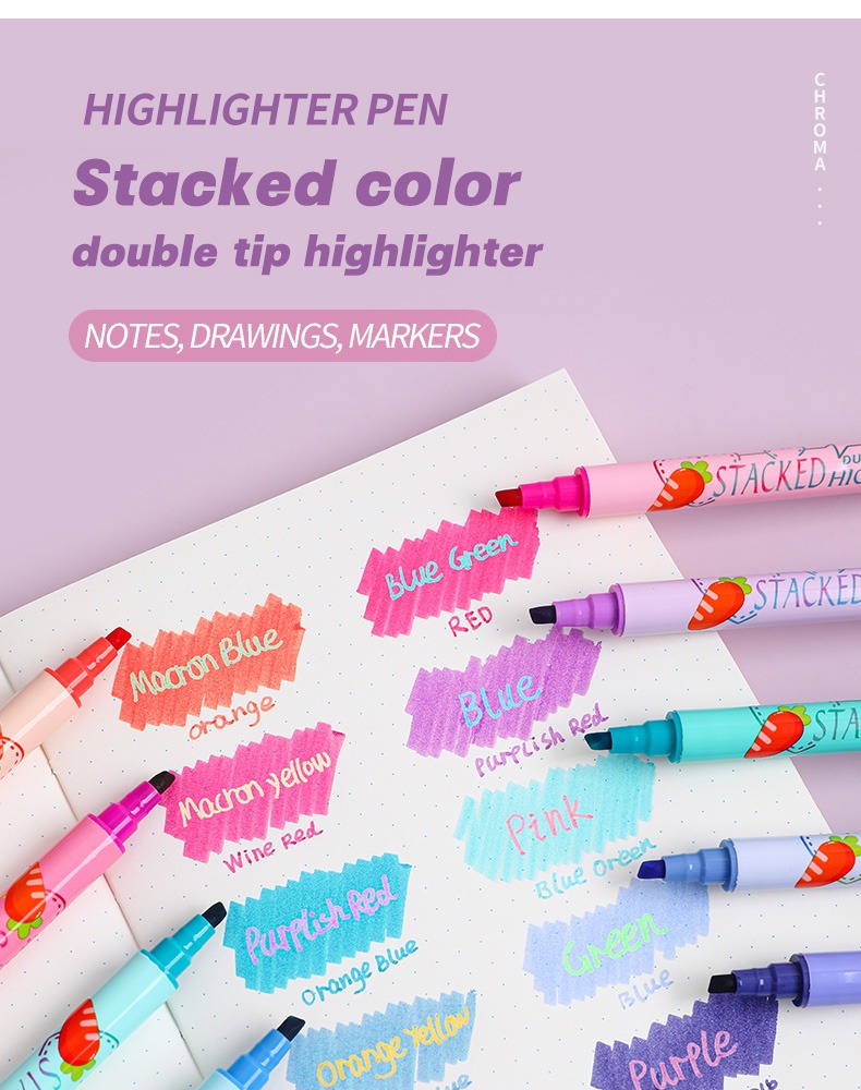  Stacked color-Double-headed Acrylic Drawing Markers Set