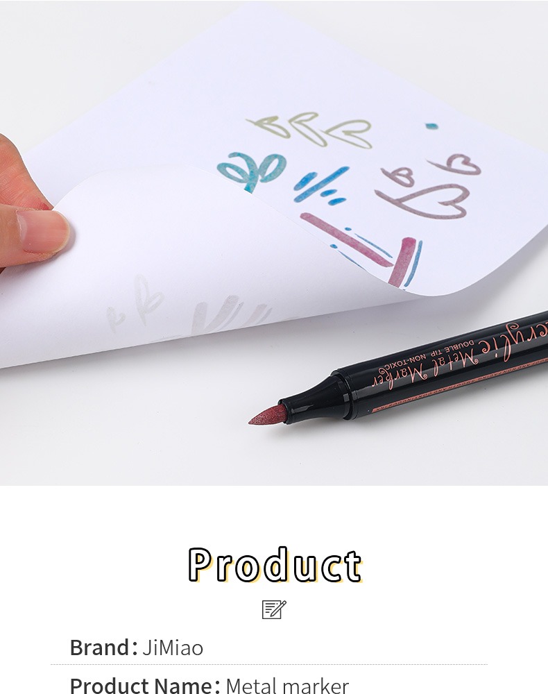 Product Information-Double-headed Metal Acrylic Drawing Markers Set