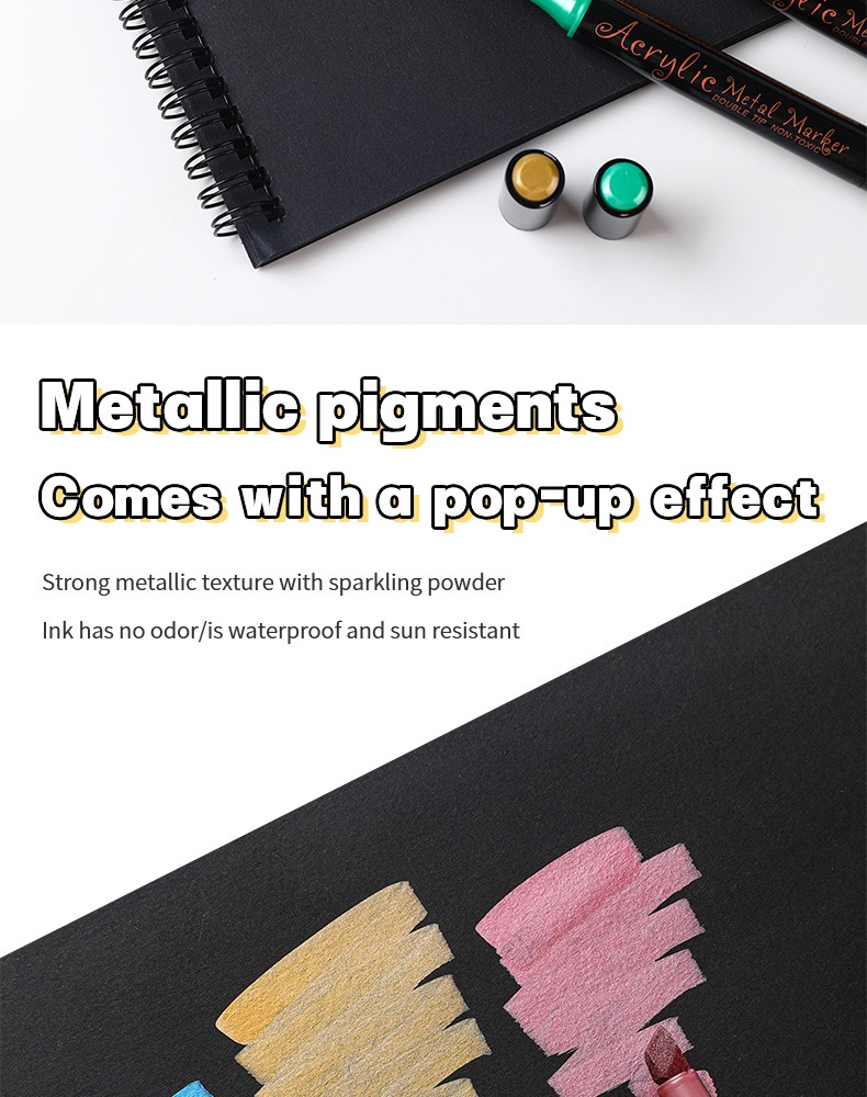 Double-headed Metal Acrylic Drawing Markers Set