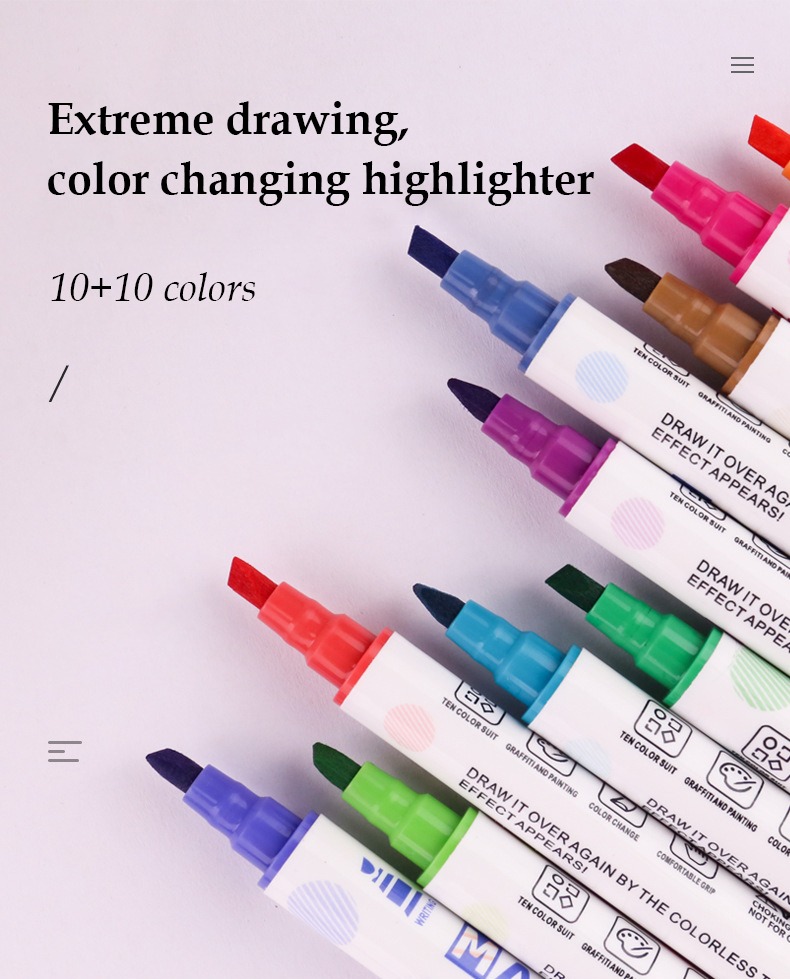 Extreme drawing color changing highlighter-Magical Color Changing DIY Drawing Marker Pen 