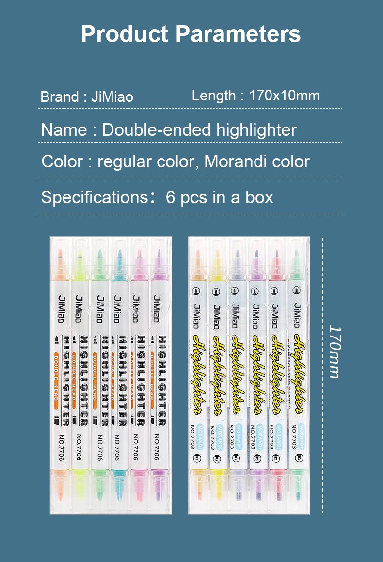 product parameters-Double-Headed Colorful Markers Set