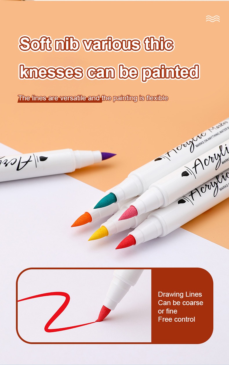 Soft-headed Acrylic Drawing Marker Pen