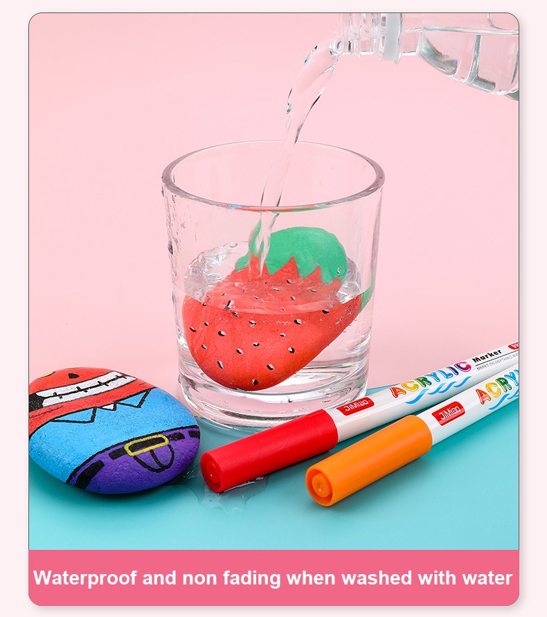 waterproof and non fading when washed with water- Valve Acrylic Coloring Drawing Marker Pen Set