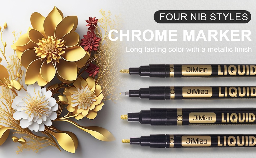 four nib styles-Waterproof Acrylic Metal Color Markers Set