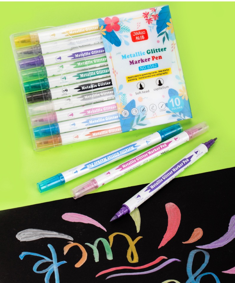 Metallic Colorful Drawing Markers Set