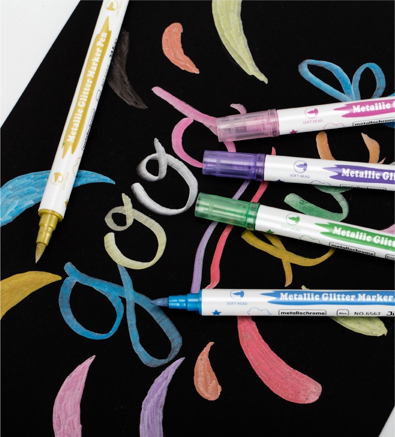 Metallic Colorful Drawing Markers Set