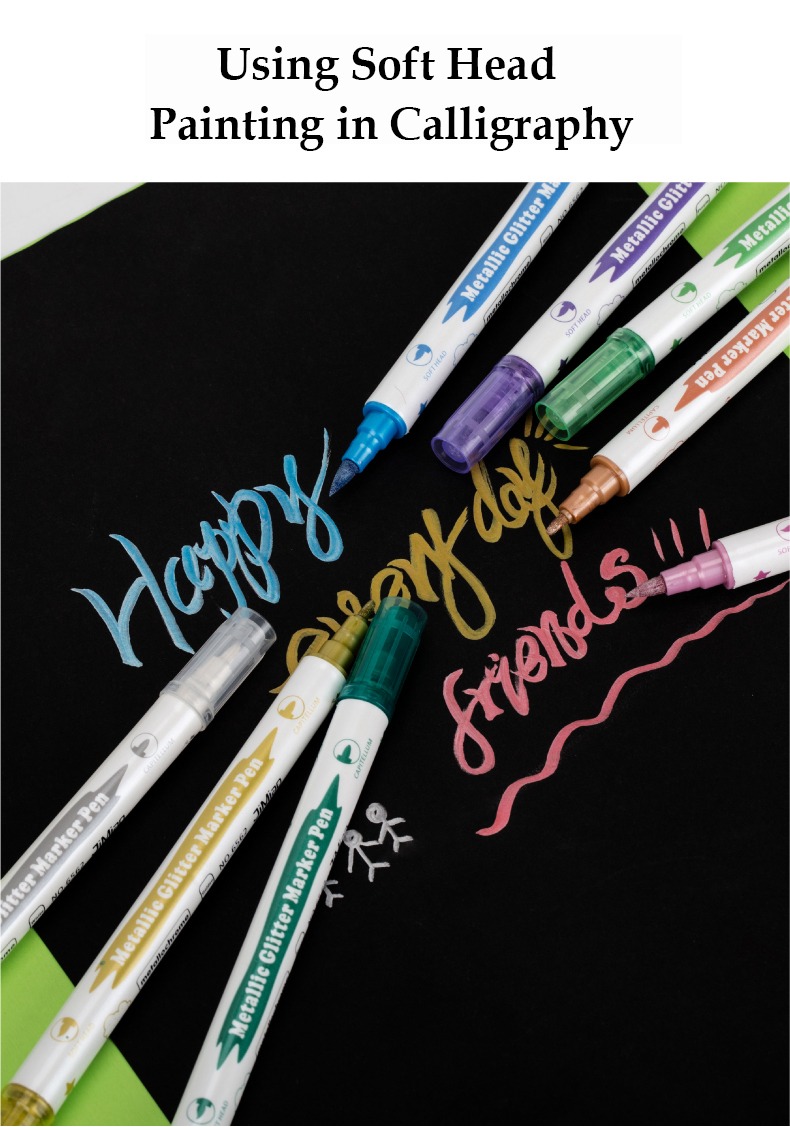 Metallic Colorful Drawing Markers Set